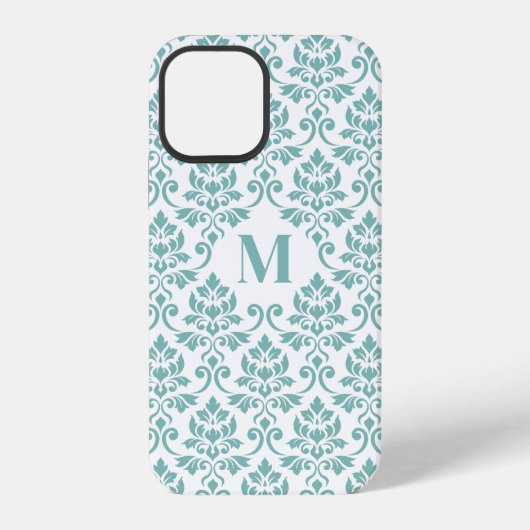 Feuille Damask Aquamarines Muster (Custom) iPhone Hülle (Rückseite)