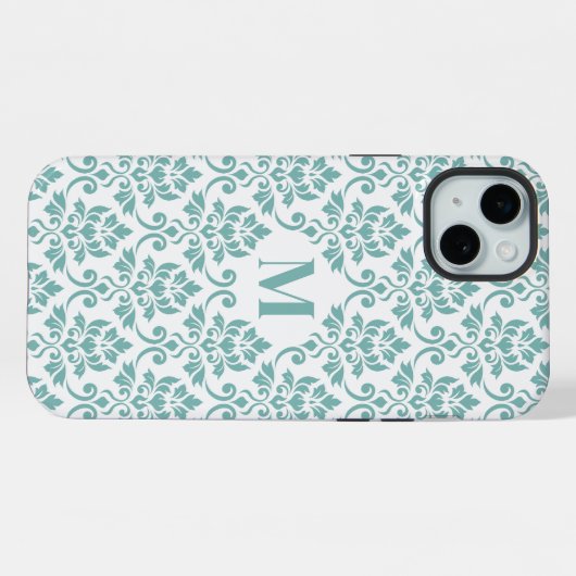 Feuille Damask Aquamarines Muster (Custom) iPhone Hülle (Rückseite (Horizontal))
