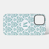 Feuille Damask Aquamarines Muster (Custom) iPhone Hülle (Rückseite (Horizontal))