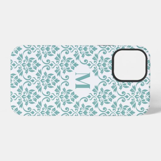 Feuille Damask Aquamarines Muster (Custom) iPhone Hülle (Rückseite (Horizontal))