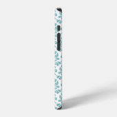 Feuille Damask Aquamarines Muster (Custom) iPhone Hülle (Linke Seite)