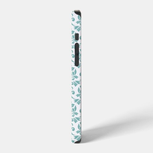 Feuille Damask Aquamarines Muster (Custom) iPhone Hülle (Linke Seite)