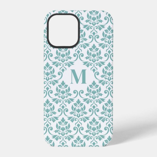Feuille Damask Aquamarines Muster (Custom) iPhone Hülle (Rückseite)