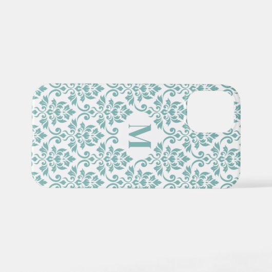Feuille Damask Aquamarines Muster (Custom) iPhone Hülle (Rückseite (Horizontal))