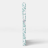 Feuille Damask Aquamarines Muster (Custom) iPhone Hülle (Linke Seite)