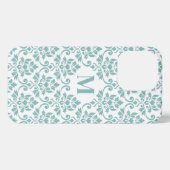 Feuille Damask Aquamarines Muster (Custom) iPhone Hülle (Rückseite (Horizontal))