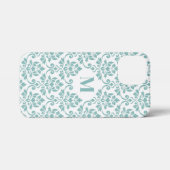 Feuille Damask Aquamarines Muster (Custom) iPhone Hülle (Rückseite (Horizontal))