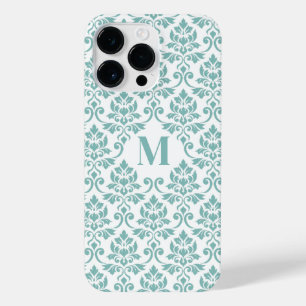 Feuille Damask Aquamarines Muster (Custom) iPhone 14 Pro Max Hülle
