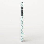 Feuille Damask Aquamarines Muster (Custom) iPhone Hülle (Linke Seite)