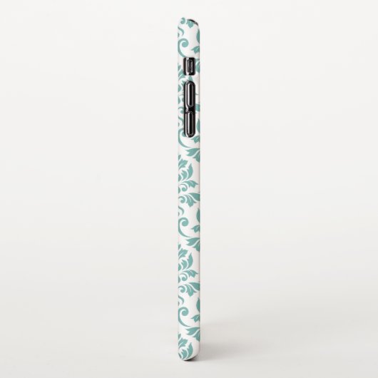 Feuille Damask Aquamarines Muster (Custom) iPhone Hülle (Linke Seite)