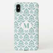 Feuille Damask Aquamarines Muster (Custom) iPhone Hülle (Rückseite)