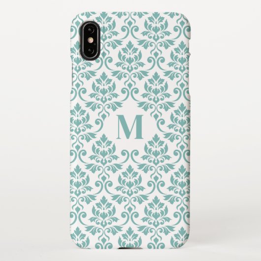 Feuille Damask Aquamarines Muster (Custom) iPhone Hülle (Rückseite)