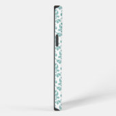 Feuille Damask Aquamarines Muster (Custom) iPhone Hülle (Rechte Seite)