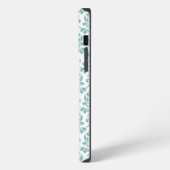 Feuille Damask Aquamarines Muster (Custom) iPhone Hülle (Linke Seite)