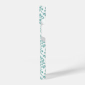 Feuille Damask Aquamarines Muster (Custom) iPhone Hülle (Linke Seite)