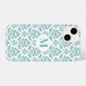 Feuille Damask Aquamarines Muster (Custom) iPhone Hülle (Rückseite (Horizontal))
