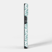 Feuille Damask Aquamarines Muster (Custom) iPhone Hülle (Rechte Seite)