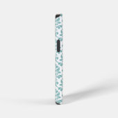 Feuille Damask Aquamarines Muster (Custom) iPhone Hülle (Rechte Seite)