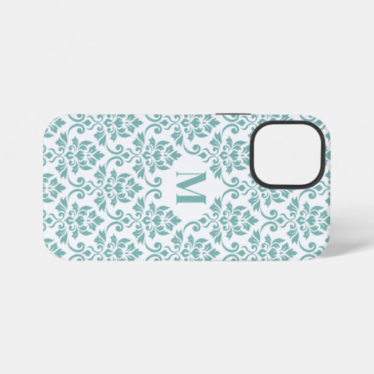 Feuille Damask Aquamarines Muster (Custom) iPhone Hülle (Rückseite (Horizontal))