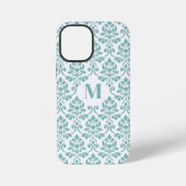 Feuille Damask Aquamarines Muster (Custom) iPhone Hülle (Rückseite)