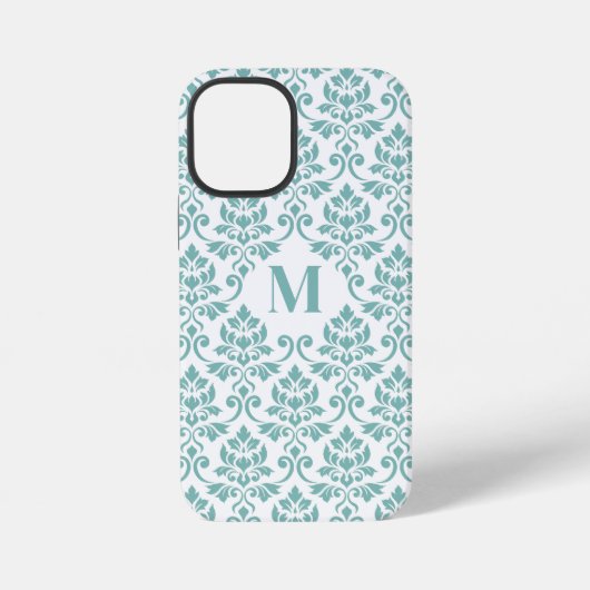 Feuille Damask Aquamarines Muster (Custom) iPhone Hülle (Rückseite)