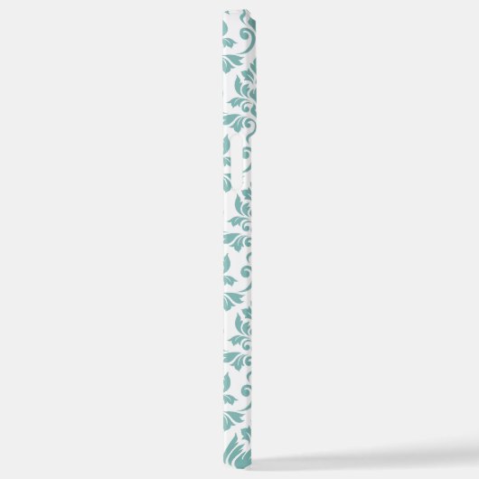 Feuille Damask Aquamarines Muster (Custom) iPhone Hülle (Rechte Seite)
