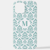 Feuille Damask Aquamarines Muster (Custom) iPhone Hülle (Rückseite)
