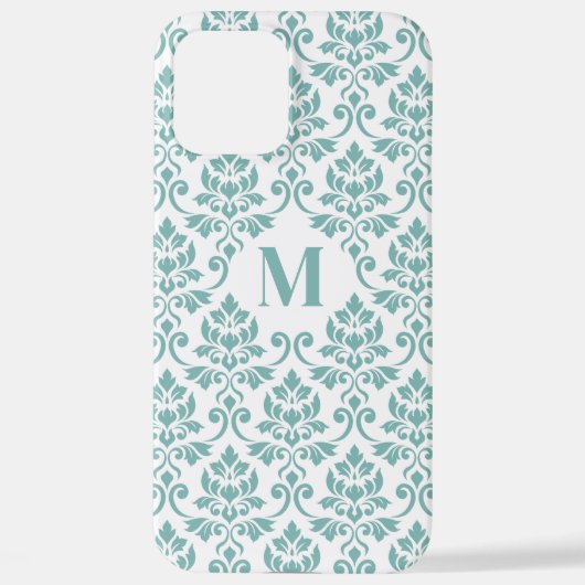Feuille Damask Aquamarines Muster (Custom) iPhone Hülle (Rückseite)
