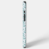 Feuille Damask Aquamarines Muster (Custom) iPhone Hülle (Linke Seite)
