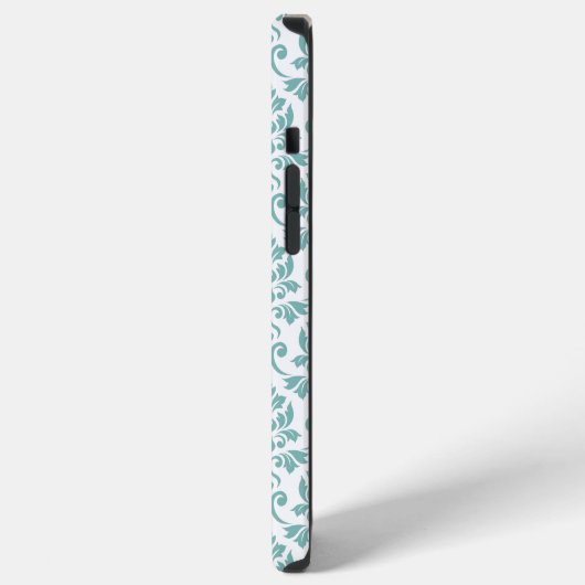 Feuille Damask Aquamarines Muster (Custom) iPhone Hülle (Linke Seite)