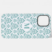 Feuille Damask Aquamarines Muster (Custom) iPhone Hülle (Rückseite (Horizontal))