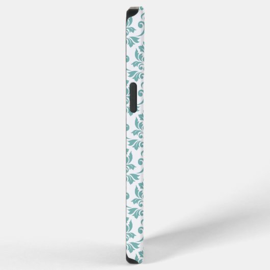 Feuille Damask Aquamarines Muster (Custom) iPhone Hülle (Rechte Seite)