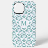 Feuille Damask Aquamarines Muster (Custom) iPhone Hülle (Rückseite)