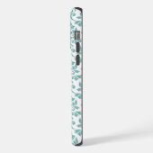 Feuille Damask Aquamarines Muster (Custom) iPhone Hülle (Linke Seite)
