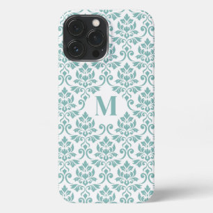 Feuille Damask Aquamarines Muster (Custom) iPhone 13 Pro Max Hülle