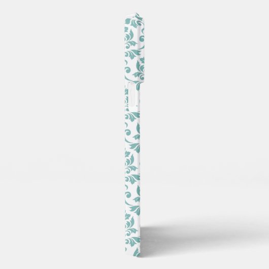 Feuille Damask Aquamarines Muster (Custom) iPhone Hülle (Rechte Seite)