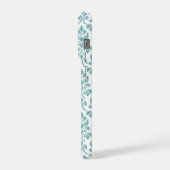 Feuille Damask Aquamarines Muster (Custom) iPhone Hülle (Linke Seite)