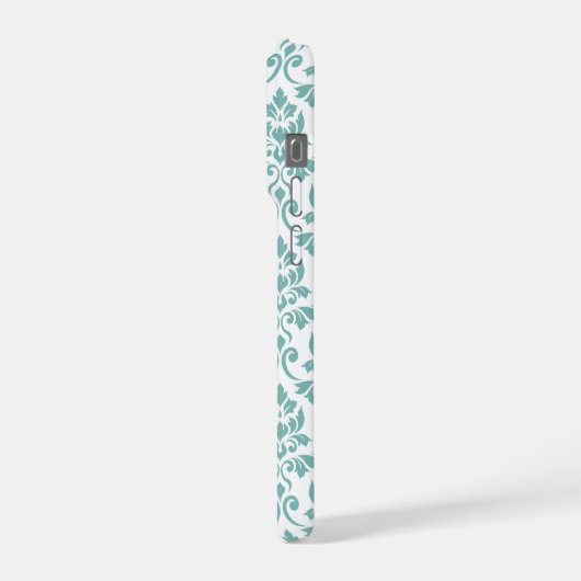 Feuille Damask Aquamarines Muster (Custom) iPhone Hülle (Linke Seite)