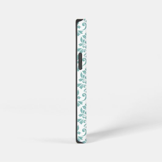 Feuille Damask Aquamarines Muster (Custom) iPhone Hülle (Rechte Seite)