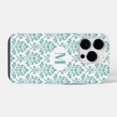 Feuille Damask Aquamarines Muster (Custom) iPhone Hülle (Rückseite (Horizontal))
