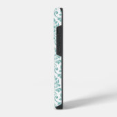 Feuille Damask Aquamarines Muster (Custom) iPhone Hülle (Linke Seite)