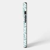Feuille Damask Aquamarines Muster (Custom) iPhone Hülle (Linke Seite)