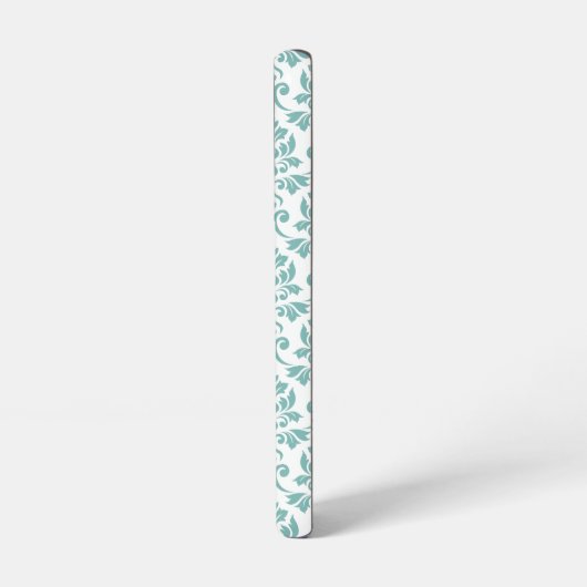 Feuille Damask Aquamarines Muster (Custom) Samsung Galaxy Hülle (Linke Seite)