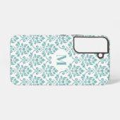 Feuille Damask Aquamarines Muster (Custom) Samsung Galaxy Hülle (Rückseite (Horizontal))