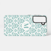 Feuille Damask Aquamarines Muster (Custom) Samsung Galaxy Hülle (Rückseite (Horizontal))