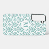 Feuille Damask Aquamarines Muster (Custom) Samsung Galaxy Hülle (Rückseite (Horizontal))