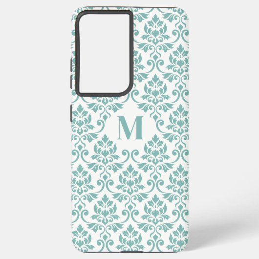 Feuille Damask Aquamarines Muster (Custom) Samsung Galaxy Hülle (Rückseite)