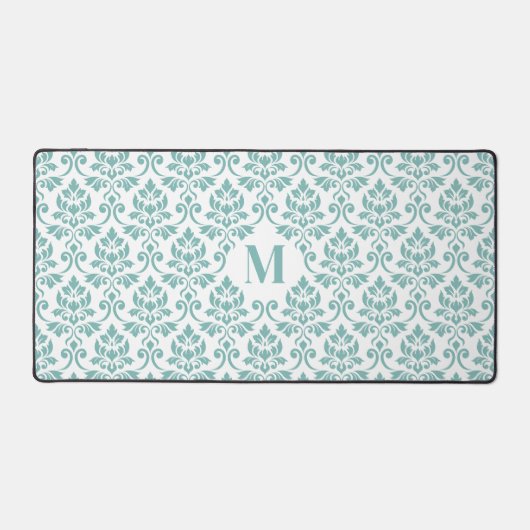 Feuille Damask Aquamarines Muster (Custom) Schreibtischunterlage (Vorderseite)