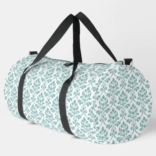 Feuille Damask Aquamarines Muster Duffle Bag (Linke Ecke)