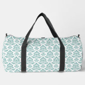 Feuille Damask Aquamarines Muster Duffle Bag (Vorderseite)